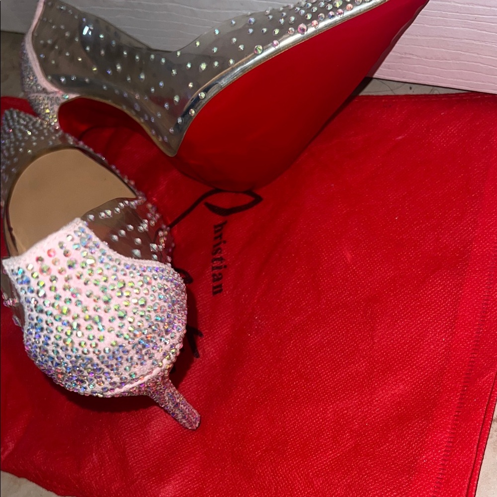 Clear Rhinestone Stiletto Heels - Picture 9 of 17
